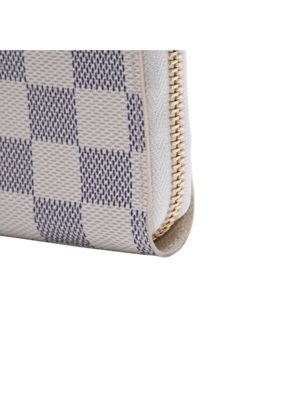 Louis Vuitton Damier Azur Zippy Wallet Ivory Black Round